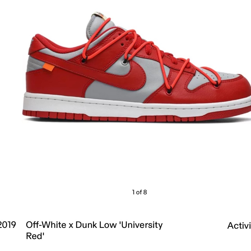 Nike 2019
Off-White x Dunk Low 'University Red'